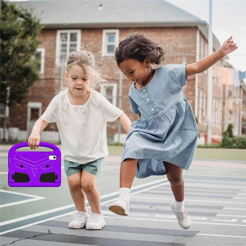 For Lenovo Tab M9 TB-310FU Sparrow Style EVA Case Foldable Kickstand Tablet Protective Cover with Portable Handle - Purple