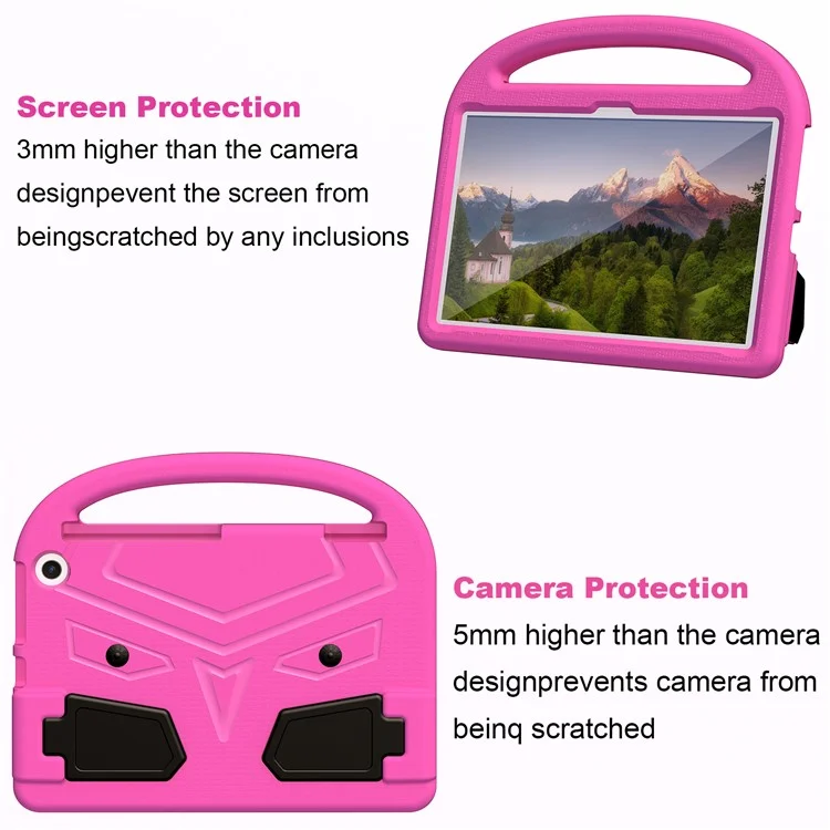 Para Amazon Fire HD 10 (2023) Sparrow Style Eva Tablet Case Kickstand Anti-drop Cover Con Mango Portátil - Rosa