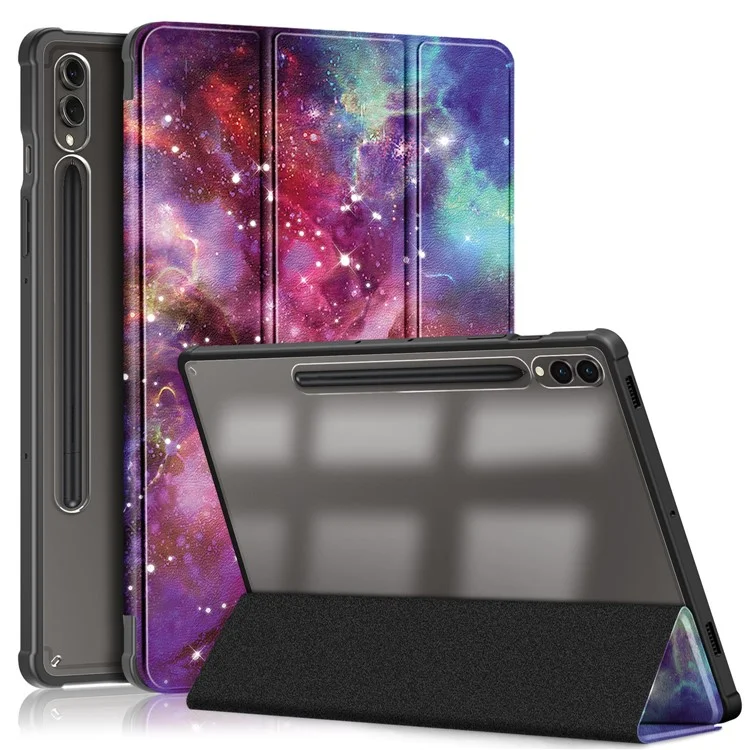 For Samsung Galaxy Tab S10+ Wi-Fi SM-X820 SM-X826B / Tab S9+ (SM-X810 / SM-X816B / SM-X818U) Tablet Case TPU+Acrylic+PU Leather Cover with Tri-Fold Stand - Galaxy Tab S10+ Wi-Fi SM-X820 SM-X826B / 