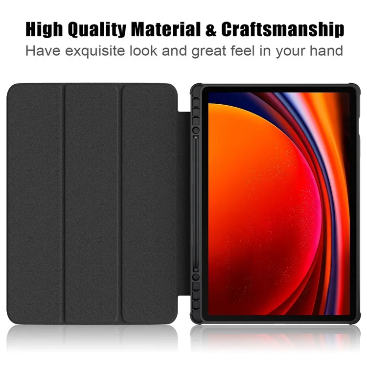 For Samsung Galaxy Tab S10+ Wi-Fi SM-X820 SM-X826B / Tab S9+ (SM-X810 / SM-X816B / SM-X818U) Tablet Case TPU+Acrylic+PU Leather Cover with Tri-Fold Stand - Galaxy Tab S10+ Wi-Fi SM-X820 SM-X826B / 