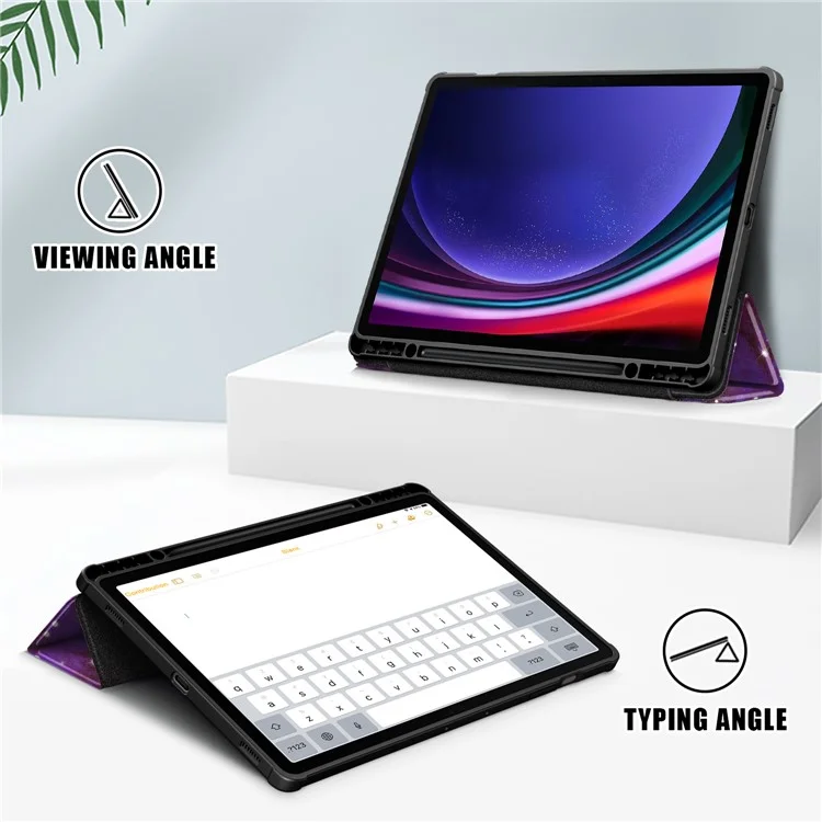 For Samsung Galaxy Tab S10+ Wi-Fi SM-X820 SM-X826B / Tab S9+ (SM-X810 / SM-X816B / SM-X818U) Tablet Case TPU+Acrylic+PU Leather Cover with Tri-Fold Stand - Galaxy Tab S10+ Wi-Fi SM-X820 SM-X826B / 
