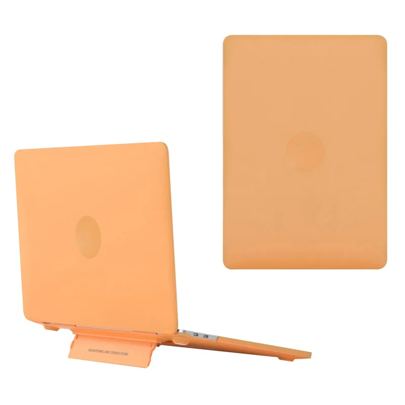 Custodia Rigida Opaca in PC per Macbook Air 15 pollici (2025) / (2024) A3114 M3 / (2023) M2 A2941, Leggera e Antiurto con Supporto a Cavalletto - Gialla