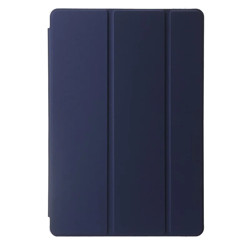 For Samsung Galaxy Tab S9+ Tri-fold Stand Smart Cover PU Leather+Acrylic+TPU Transparent Tablet Case - Dark Blue