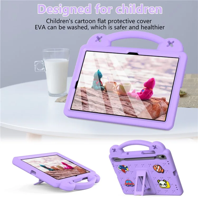 Für Samsung Galaxy Tab S7 / S8 / S9 EVA Schutzcover Kinderfreundlicher Griffgriff Kickstand Tablet Hülle - Lila