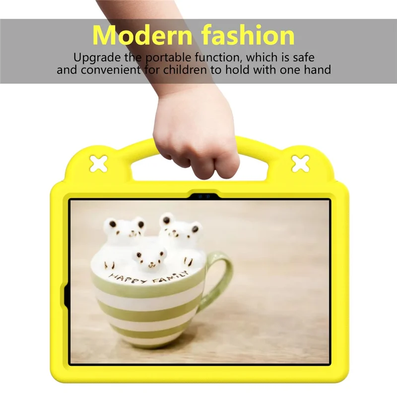 For Samsung Galaxy Tab S11 / S10 Lite / S10 FE / S9 FE / S9 / S8 / S7 EVA Protective Cover Kids Friendly Grip Handle Kickstand Tablet Case - Yellow