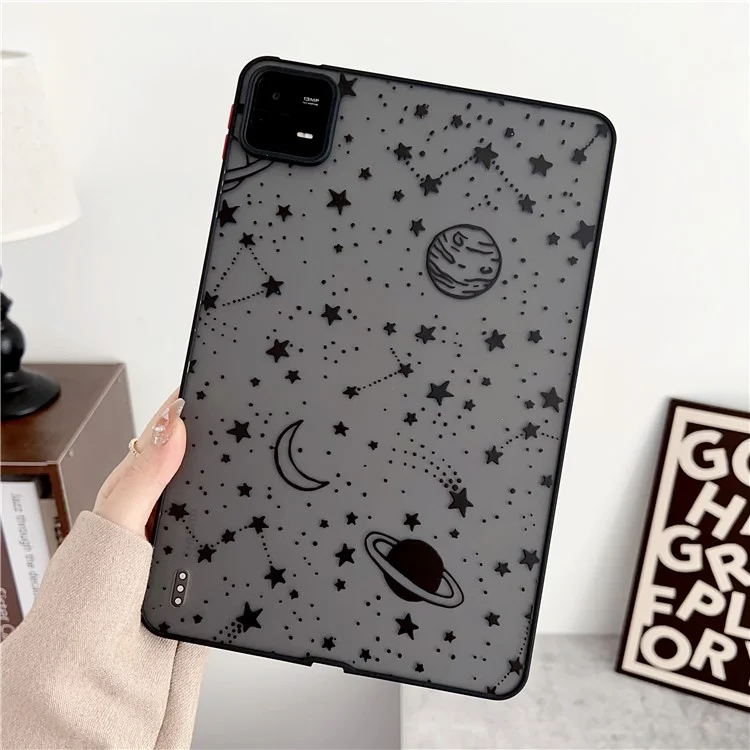 For Xiaomi Pad 6 Pattern Printing Tablet Case Skin-touch Shockproof Soft TPU Back Cover - Cosmic Starry Sky