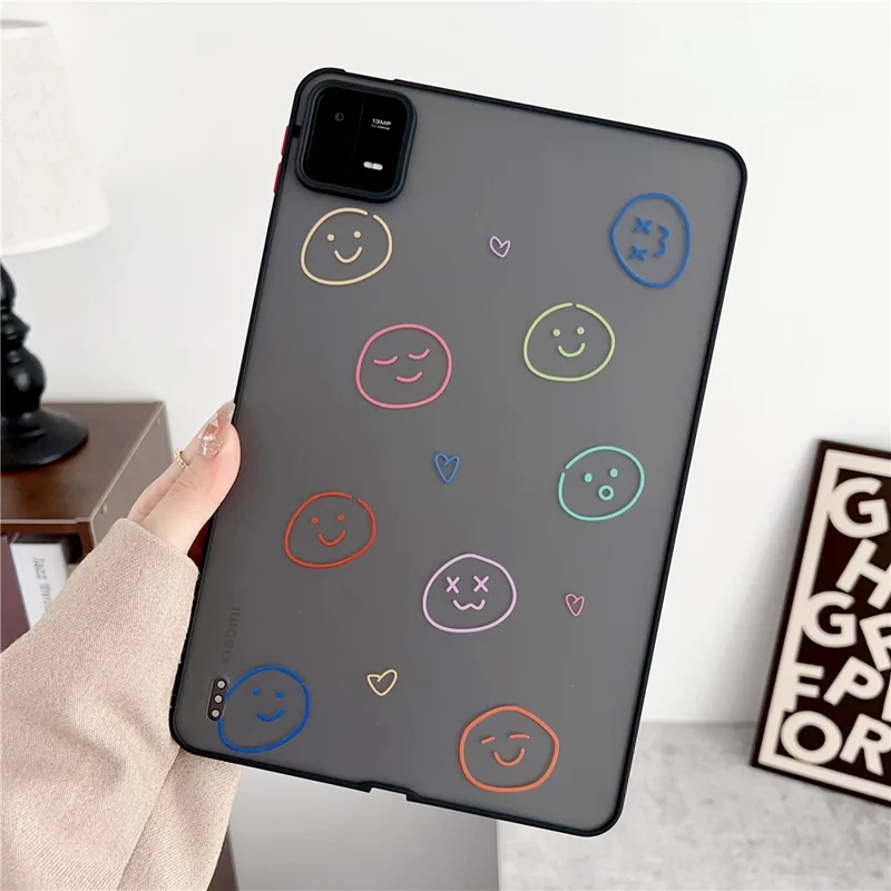 Чехол для планшета Xiaomi Pad 6 с узором - мягкий, противоударный чехол из TPU с сенсорным экраном - улыбающиеся лица