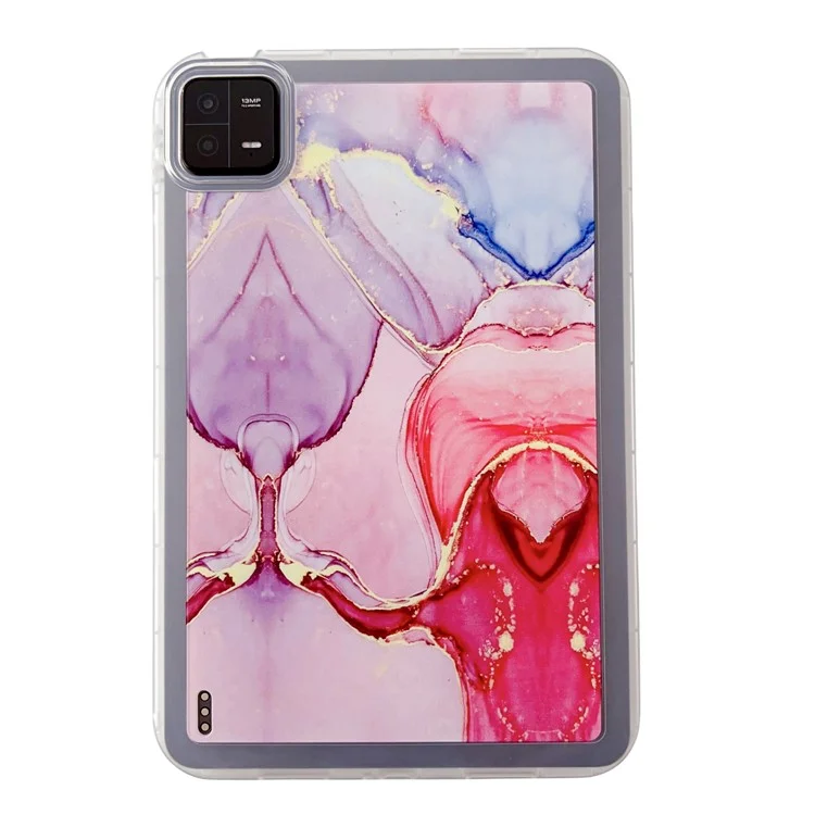 Para Xiaomi Pad 6 Marble Pattern Printing Tablet Case Soft TPU Anti-Scratch Cover - Rose Gold