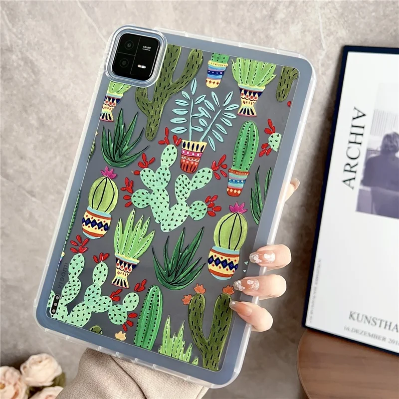 For Xiaomi Pad 6 Pattern Printing Tablet Case TPU Drop-Proof Protective Cover - Cactus