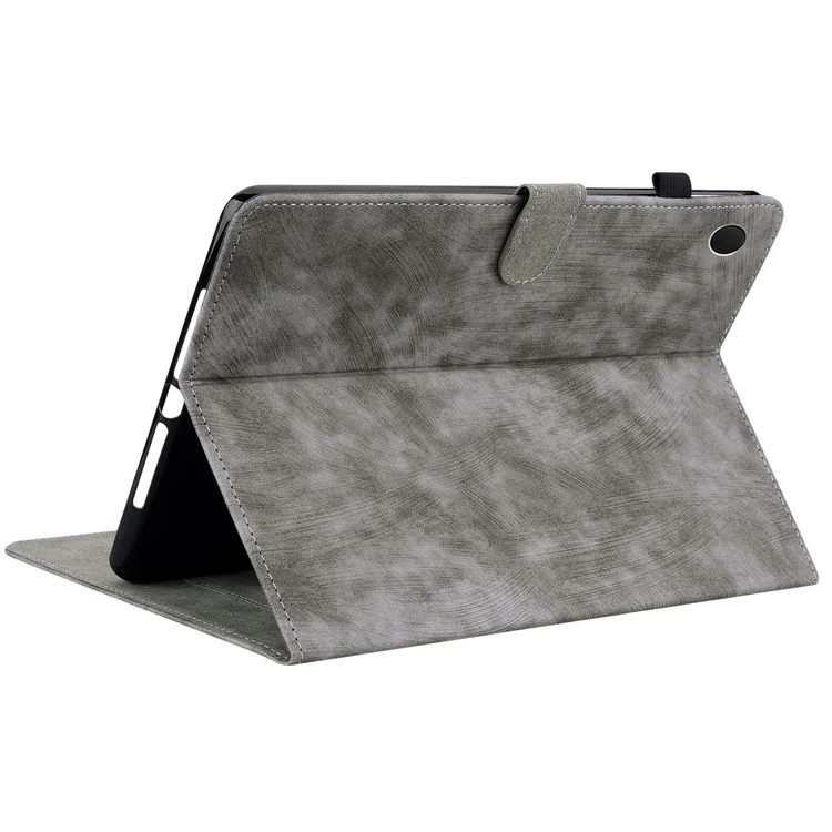 Para Samsung Galaxy Tab A9+ Funda para Tablet con Dibujo de Tigre Lindo Cuero PU Soporte para Tarjetas - Gris