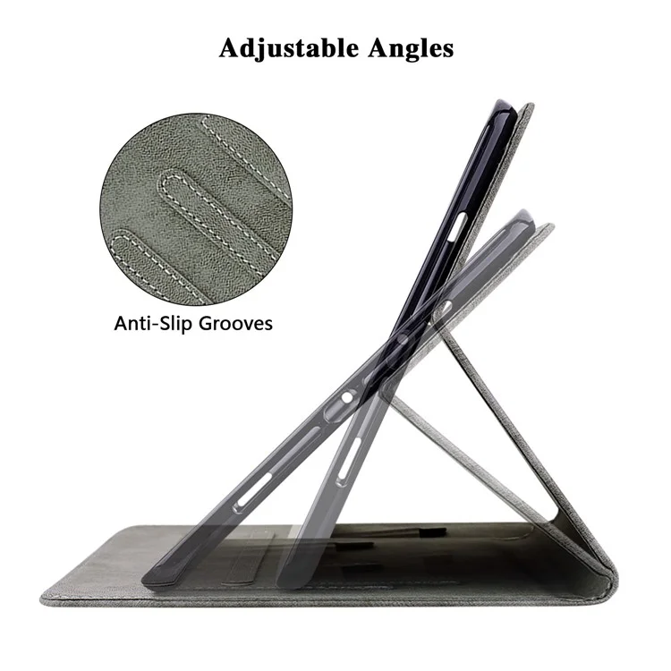 Para Samsung Galaxy Tab A9+ Funda para Tablet con Dibujo de Tigre Lindo Cuero PU Soporte para Tarjetas - Gris