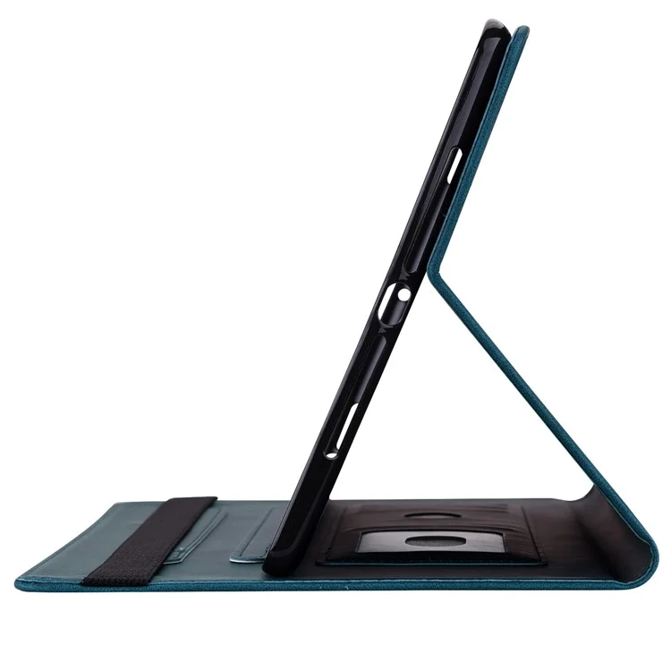 Funda Protectora Antirrayas para Tablet Nokia T20 de Piel de PU con Diseño de Mariposa y Flor, con Soporte y Tarjetero - Azul Oscuro