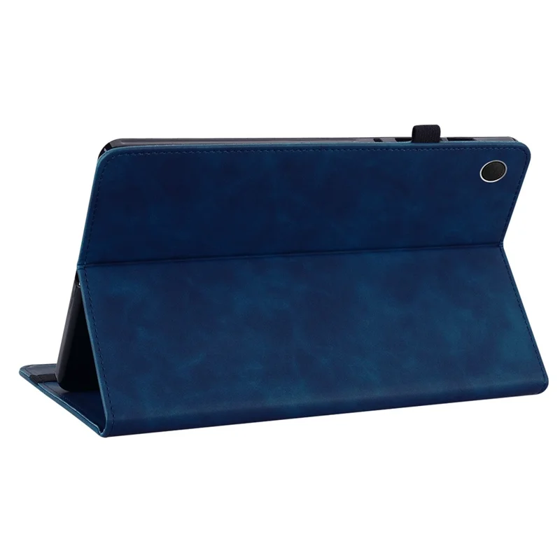 For Samsung Galaxy Tab A9+ PU Leather Tablet Case Zipper Pocket Tablet Cover with Stand - Dark Blue
