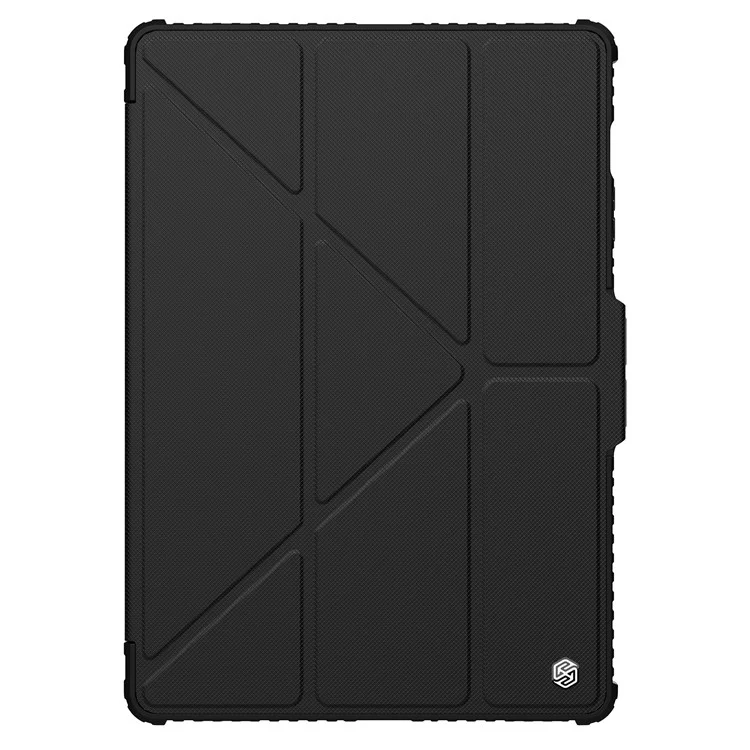 NILLKIN Bumper Leather Case Pro для Samsung Galaxy Tab S9+ Чехол с крышкой для камеры Slide Origami Stand Чехол для планшета из искусственной кожи ударопрочный чехол - черный