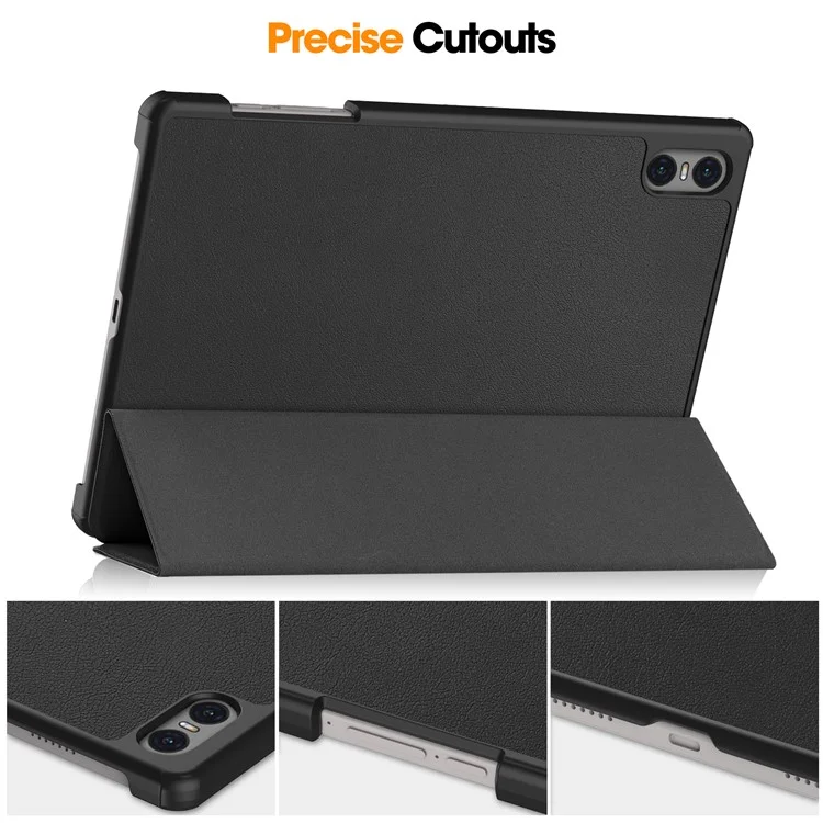 Smart Case for Teclast T50 Pro , PU Leather Shockproof Tri-fold Stand Tablet Cover - Black