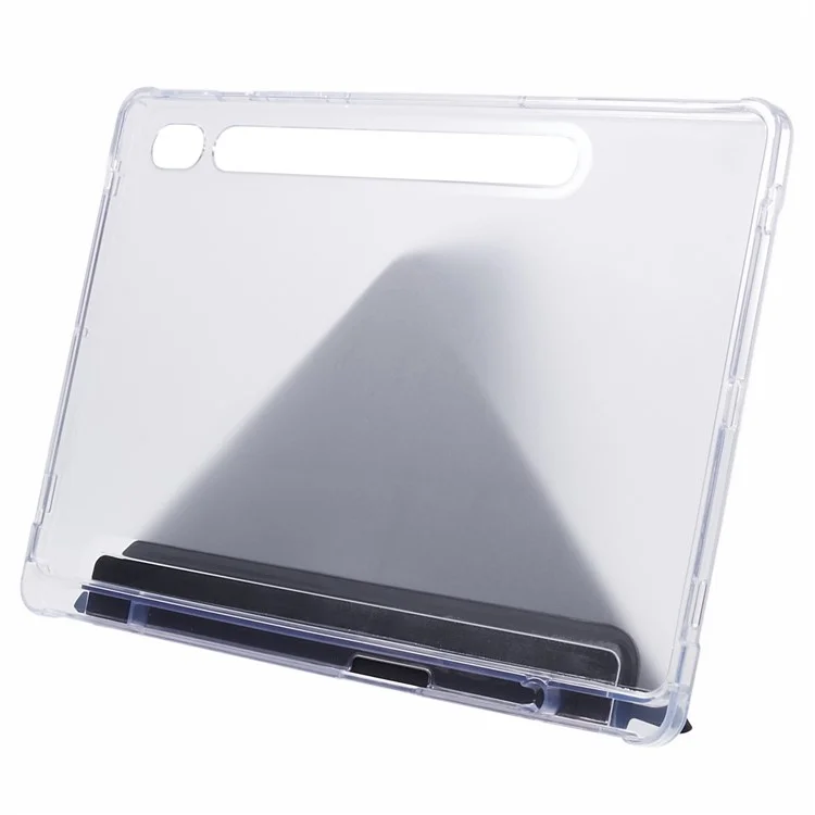 Для Samsung Galaxy Tab S9 PU+Акрил+TPU Чехол Оригами Tri-fold Stand Tablet Cover Auto Wake / Sleep Shockproof Case - Черный