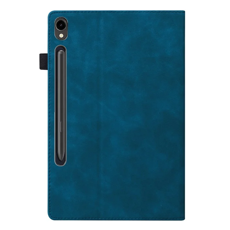 For Samsung Galaxy Tab S9 PU Leather Wallet Cover Shockproof Tablet Case with Stand - Blue