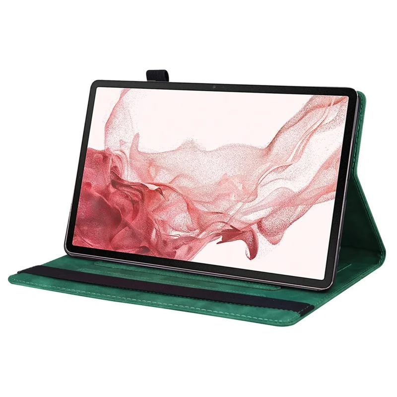 Para Samsung Galaxy Tab S9 Funda de Cartera de Piel PU Funda a Prueba de Golpes para Tableta con Soporte - Verde