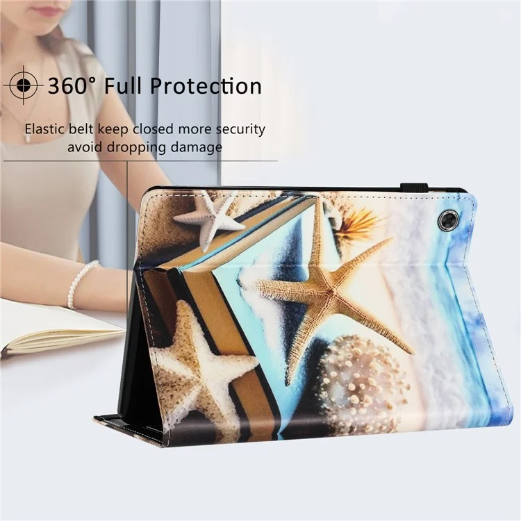 Pour Lenovo Tab M10 Plus (3ème génération) / Xiaoxin Pad 2022 10.6 pouces Étui en cuir PU Texture Litchi Fente pour carte Motif d'impression Couverture - Cape Star
