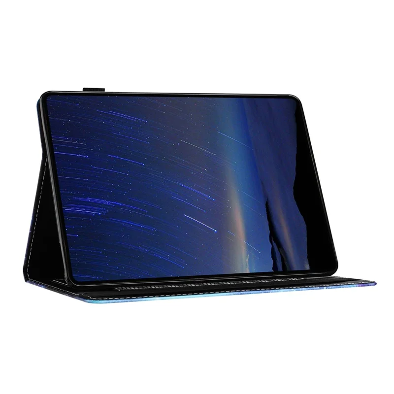 For Samsung Galaxy Tab A8 10.5 (2022)  /  (2021) Pattern Printing PU Leather Tablet Case Stand Cover Card Slot - Moon Cat