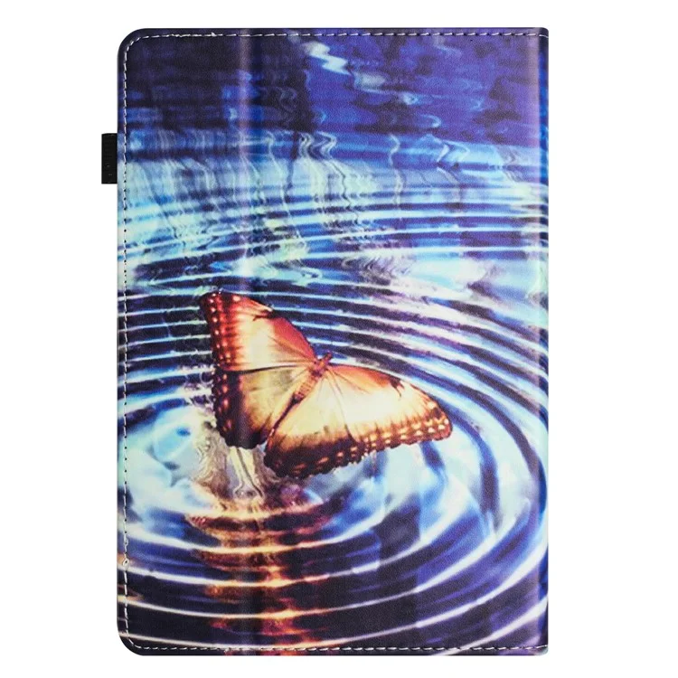 Pour Amazon Kindle Paperwhite 5 (2021) Étui de protection en cuir PU à motif imprimé anti-chute pour tablette Support de tablette - Vague Papillon