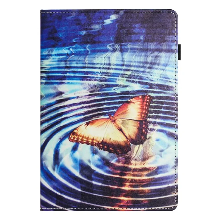 Pour Amazon Kindle Paperwhite 5 (2021) Étui de protection en cuir PU à motif imprimé anti-chute pour tablette Support de tablette - Vague Papillon