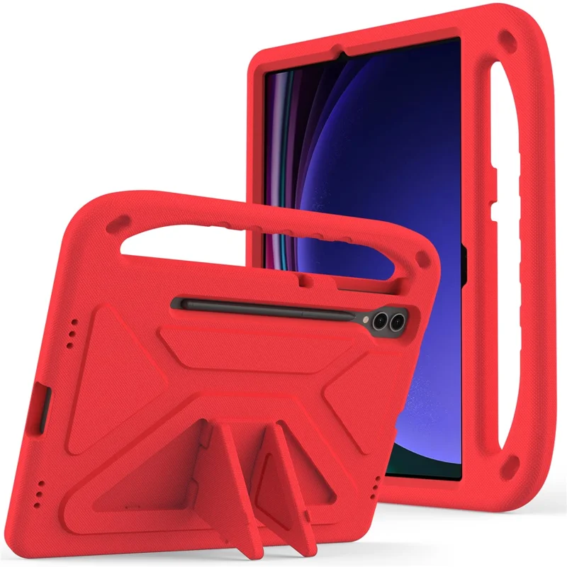 EVA Tablet Case for Samsung Galaxy Tab S7+ / S8+ / S9+ , Kids Friendly Hand Grip Kickstand Cover - Red