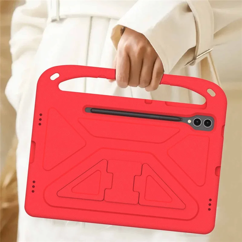 EVA Tablet Case for Samsung Galaxy Tab S7+ / S8+ / S9+ , Kids Friendly Hand Grip Kickstand Cover - Red