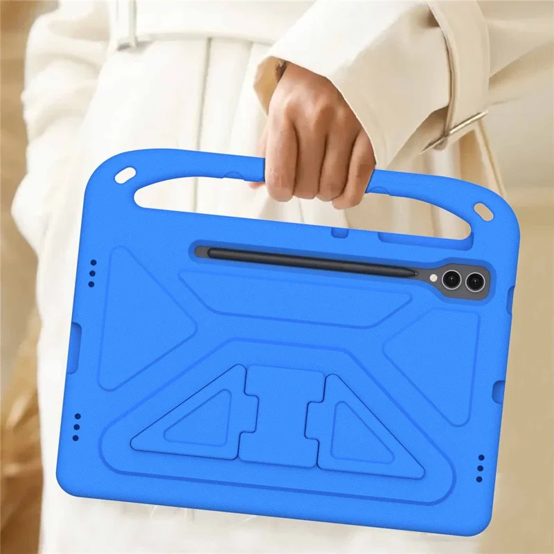 EVA Tablet Case for Samsung Galaxy Tab S7+ / S8+ / S9+ , Kids Friendly Hand Grip Kickstand Cover - Blue