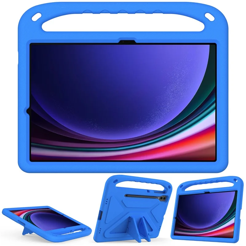 EVA Tablet Case for Samsung Galaxy Tab S7+ / S8+ / S9+ , Kids Friendly Hand Grip Kickstand Cover - Blue