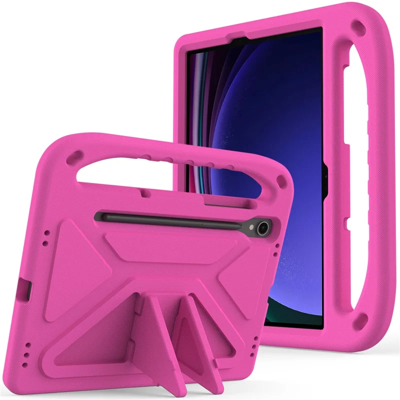Handle EVA Case for Samsung Galaxy Tab S7 / S8 / S9 , Shockproof Kickstand Tablet Cover - Rose