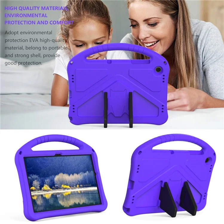 EVA Rugged Shockproof Cover for Samsung Galaxy Tab A9+ , Protective Handle Kickstand Tablet Case - Purple