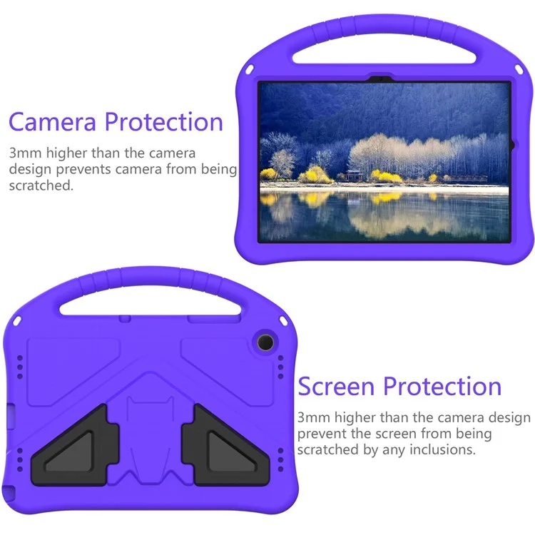 EVA Rugged Shockproof Cover for Samsung Galaxy Tab A9+ , Protective Handle Kickstand Tablet Case - Purple