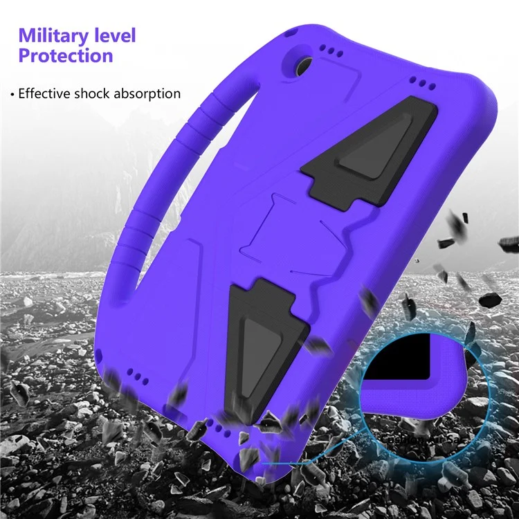 EVA Rugged Shockproof Cover for Samsung Galaxy Tab A9+ , Protective Handle Kickstand Tablet Case - Purple