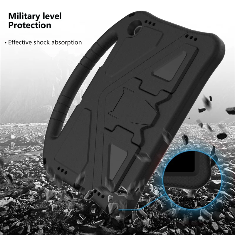 EVA Rugged Shockproof Cover for Samsung Galaxy Tab A11+ / A9+ Protective Handle Kickstand Tablet Case - Black