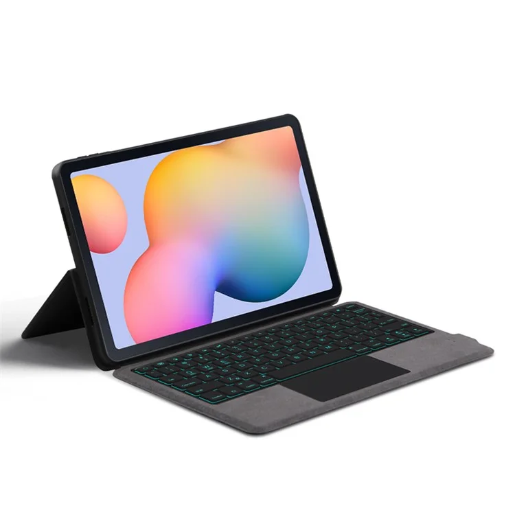 Per Samsung Galaxy Tab S6 Lite (2024) / S6 Lite (2022) / S6 Lite (2020) Custodia in pelle + Tastiera Bluetooth con touchpad e retroilluminazione