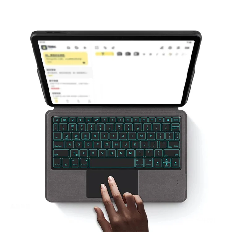 Per Samsung Galaxy Tab S6 Lite (2024) / S6 Lite (2022) / S6 Lite (2020) Custodia in pelle + Tastiera Bluetooth con touchpad e retroilluminazione