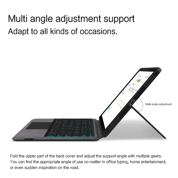 Per Samsung Galaxy Tab S6 Lite (2024) / S6 Lite (2022) / S6 Lite (2020) Custodia in pelle + Tastiera Bluetooth con touchpad e retroilluminazione