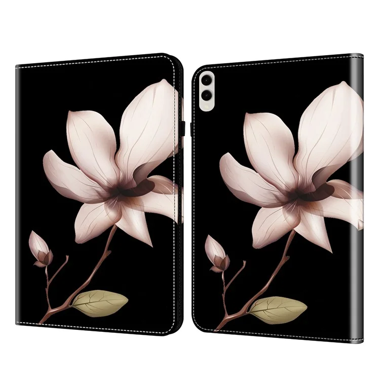 Für Samsung Galaxy Tab S10+ / S9+ / S9 FE+ Umfassender Schutz PU-Leder TPU Tablet-Standfuß Fall Muster Drucken Abdeckung - Datura-Blume