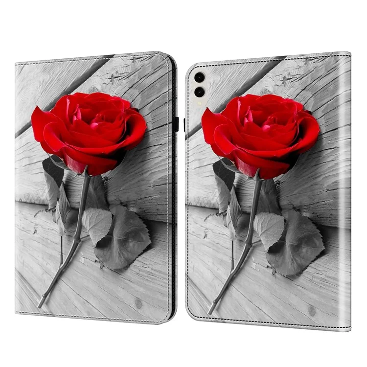 Funda para Tablet de Cuero PU con Impresión de Patrones para Samsung Galaxy Tab S10 Ultra / S9 Ultra, a Prueba de Golpes, con Soporte - Rosa