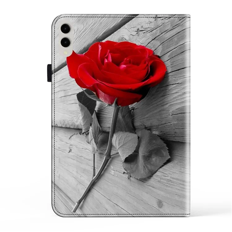 Funda para Tablet de Cuero PU con Impresión de Patrones para Samsung Galaxy Tab S10 Ultra / S9 Ultra, a Prueba de Golpes, con Soporte - Rosa