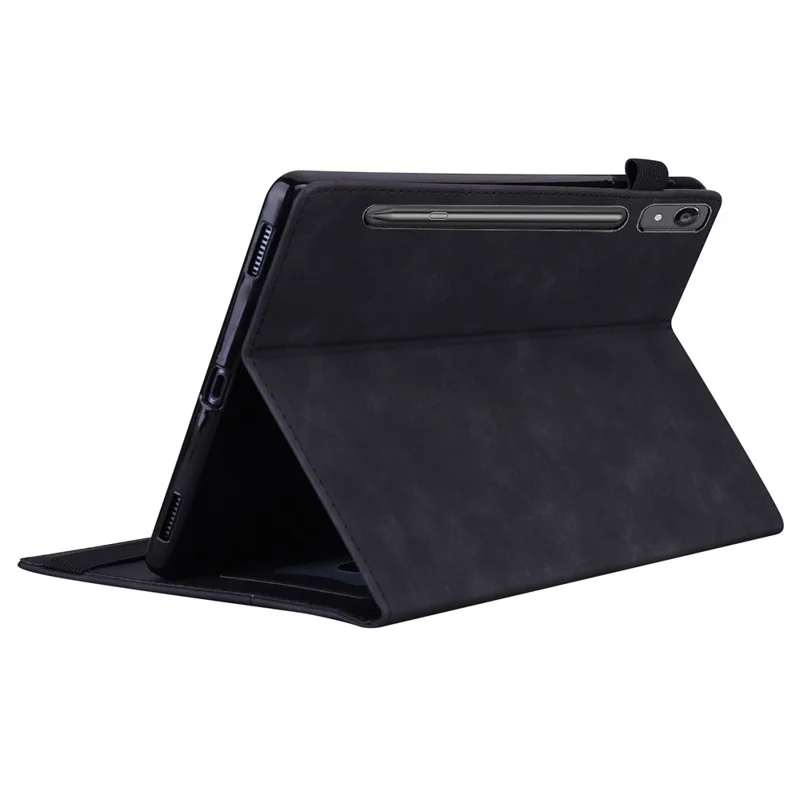 For Lenovo Tab P12 PU Leather Tablet Case Wallet Stand Full Protection Tablet Cover - Black