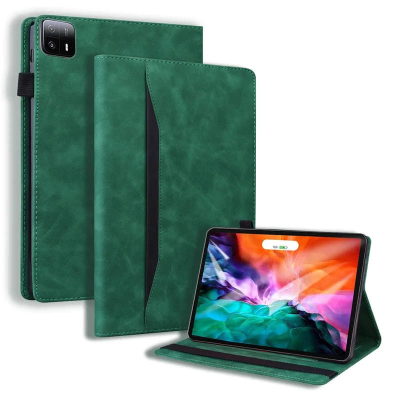 For Xiaomi Pad 6 Max 14 Wallet Tablet Case PU Leather Folding Stand Protective Tablet Cover - Green