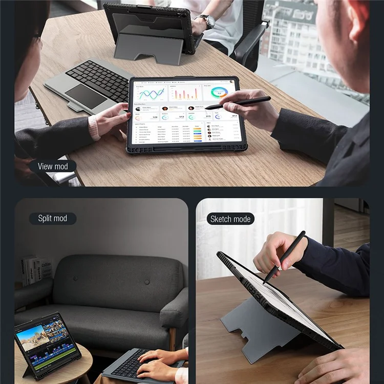 NILLKIN Bumper Backlit Bluetooth Keyboard Case para Samsung Galaxy Tab S7 FE / Tab S7+ / Tab S8+ Capa Protetora Destacável para Tablet