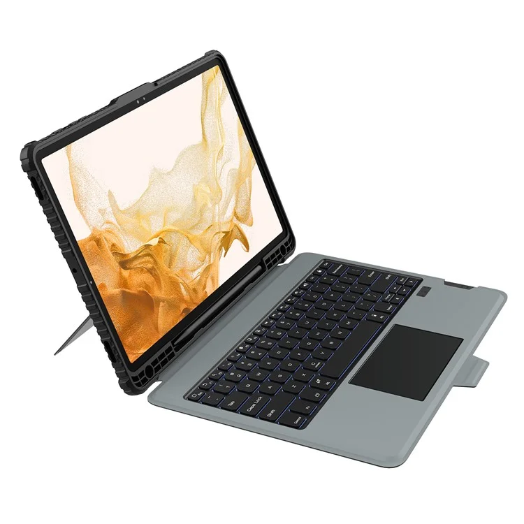NILLKIN Bumper Backlit Bluetooth Keyboard Case para Samsung Galaxy Tab S7 FE / Tab S7+ / Tab S8+ Capa Protetora Destacável para Tablet