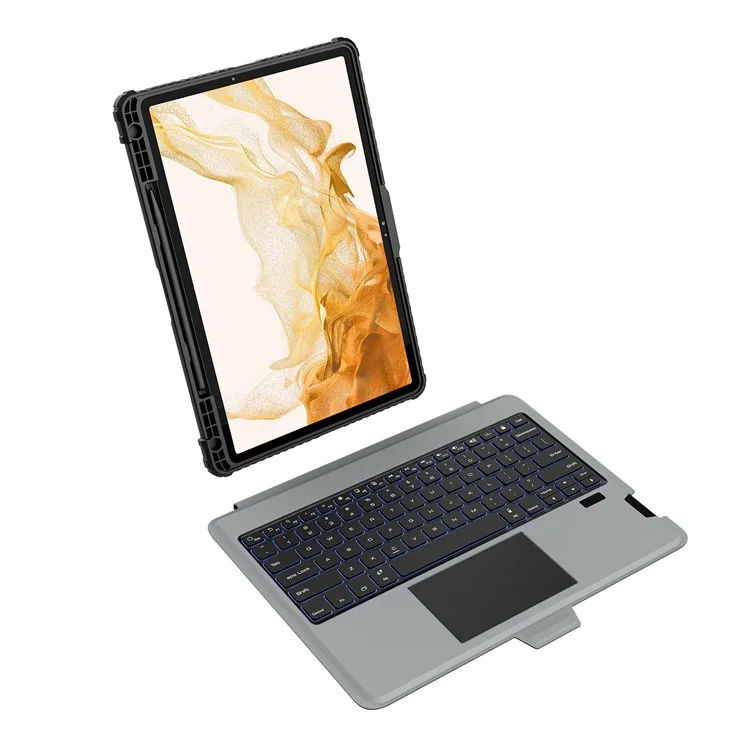 NILLKIN Bumper Backlit Bluetooth Keyboard Case para Samsung Galaxy Tab S7 FE / Tab S7+ / Tab S8+ Capa Protetora Destacável para Tablet