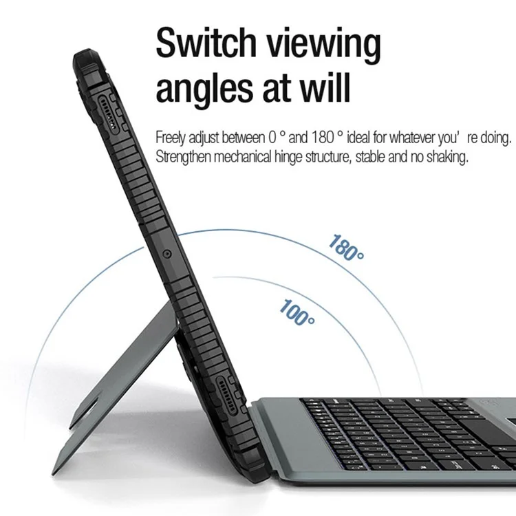 NILLKIN Bumper Backlit Bluetooth Keyboard Case para Samsung Galaxy Tab S7 FE / Tab S7+ / Tab S8+ Capa Protetora Destacável para Tablet