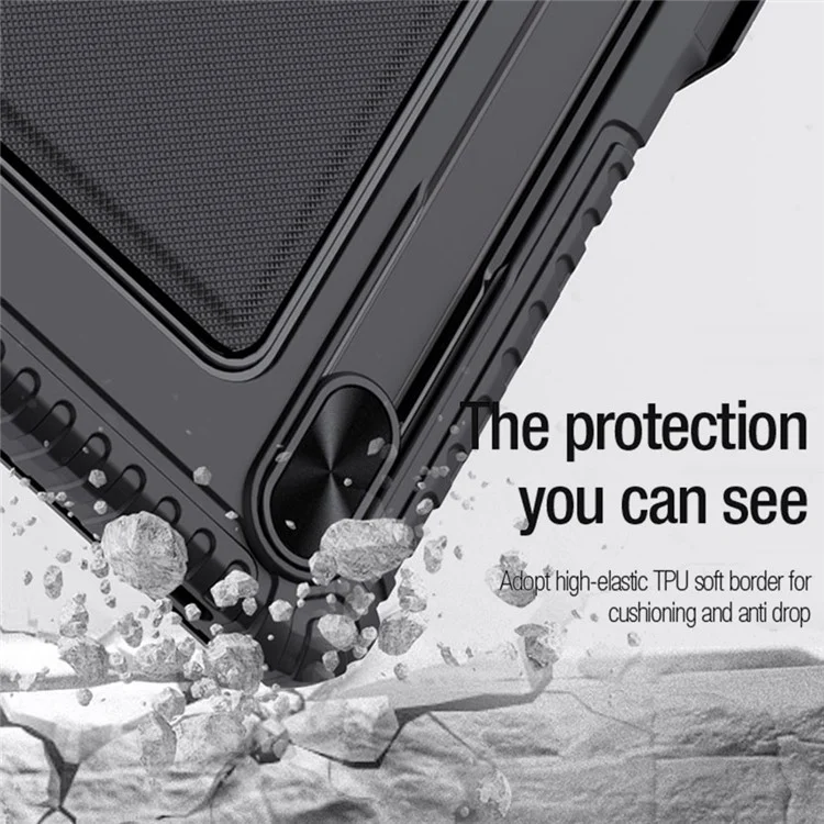 NILLKIN Bumper Backlit Bluetooth Keyboard Case para Samsung Galaxy Tab S7 FE / Tab S7+ / Tab S8+ Capa Protetora Destacável para Tablet