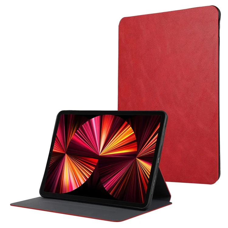 Para iPad Pro 11 (2020) / (2021) / (2022) / iPad Air 11 (2024) / Air (2022) / (2020) Auto Wake / Sleep PU Leather Tablet Cover com Suporte - Vermelho