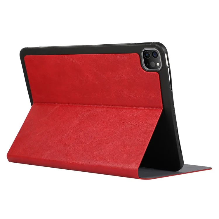 Para iPad Pro 11 (2020) / (2021) / (2022) / iPad Air 11 (2024) / Air (2022) / (2020) Auto Wake / Sleep PU Leather Tablet Cover com Suporte - Vermelho